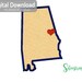 Auburn applique - Auburn - Auburn embroidery design - Auburn machine embroidery - Auburn heart - digital download - 5x7 - pes - war eagle
