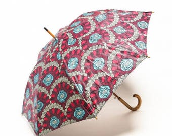 Red & Blue Waxprint UMBRELLA