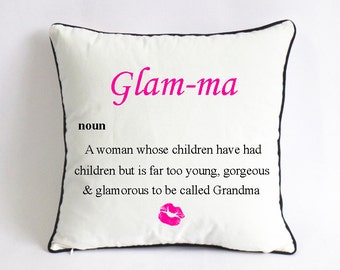 custom glam-ma pillowcase-birthday gift for grandmother-glamorous grandma pillow-Nanny dictionary cushion-mother day gift from granddaughter