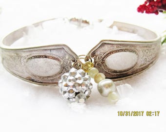 Spoon Bracelet Silverware Cuff Bracelet Vintage Silver Plated