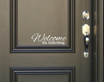 Welcome No Soliciting Sign Vinyl Decal Sticker