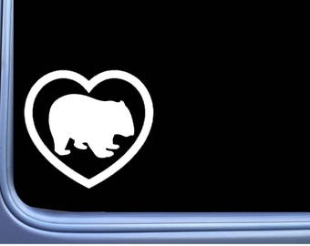 Wombat Big Heart J895 6 inch Sticker Australia Decal