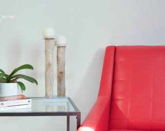 Painted Driftwood base candlestick