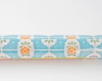 Vintage New Old Stock Kitschy Blue Pineapple and Polka Dot Rubbermaid Shelf Liner-Contact Paper
