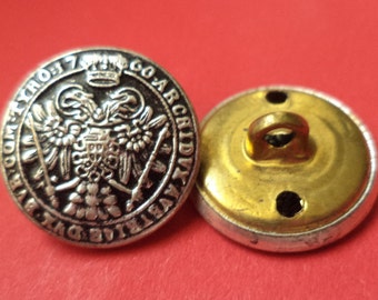 10 metal buttons silver 14 mm 16 mm (1664-5079) buttons