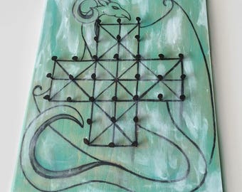 Retablo Folk Art - Proceeds Benefit Animal Rescue, Game Board, Rustic, Dragon Game, Soliatire, OOAK