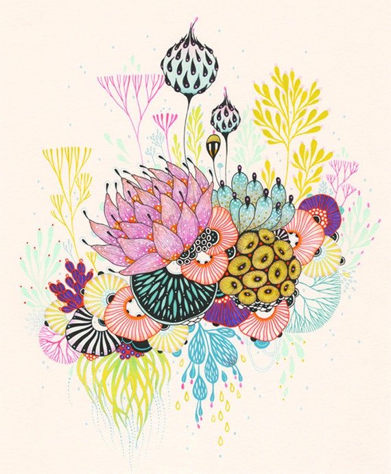 Art Print Botanical Art Print Wall Art Giclee Print Floral