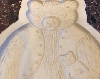 1984 Brown Bag Cookie Art Cookie Press teddy bear & kitten