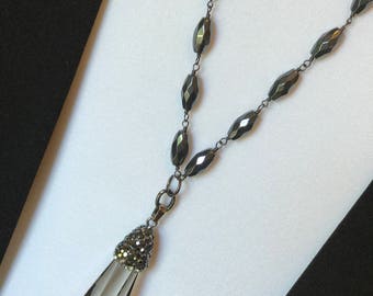 Gray Mist Icicle ~ Labradorite Necklace