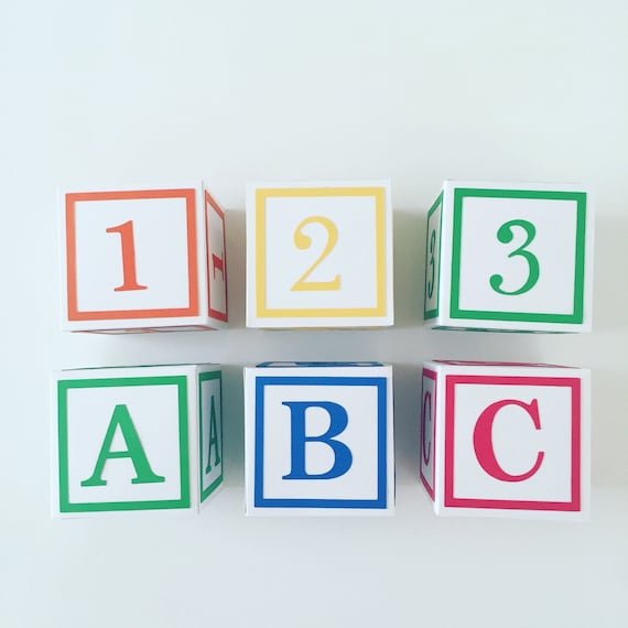 ABC primary color blocks baby shower decorations baby shower