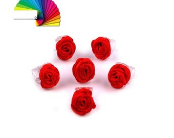 10 Mini Hair Claw Clip 10x13-15 mm with rose