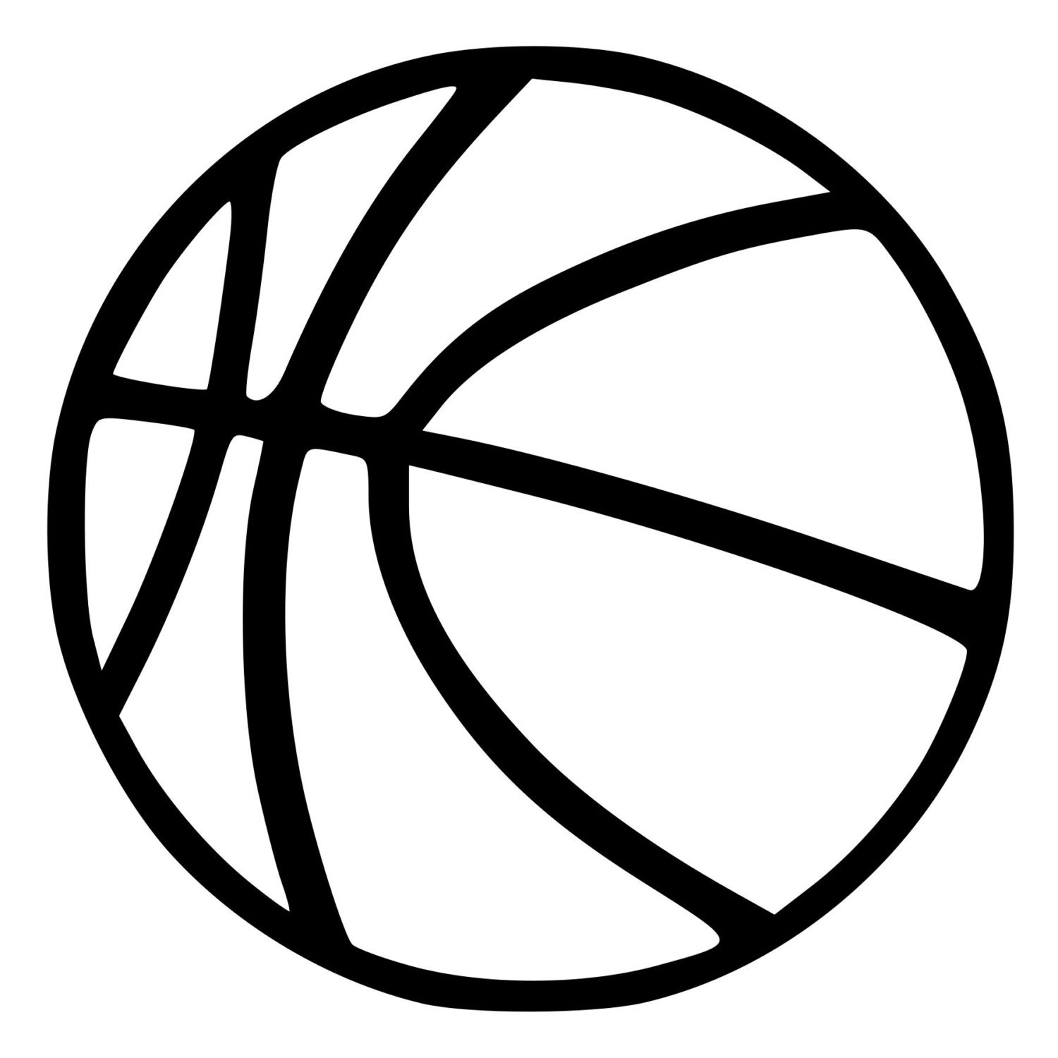 Basketball Outline Die-Cut Decal Car Window Wall Bumper Phone