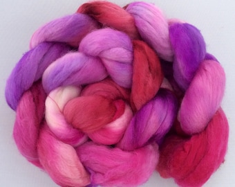 Berry Crush - handdyed merino/Silk-top 3.5 oz