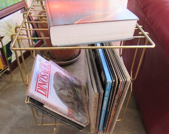 Gold Metal LP Shelf or End Table