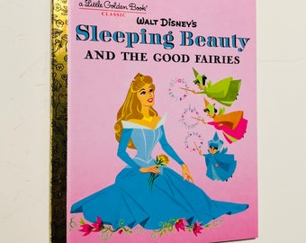 New Disney Sleeping Beauty Good Fairies Repurposed Little Golden Book Planner/Sketchbook/Journal/Autograph book