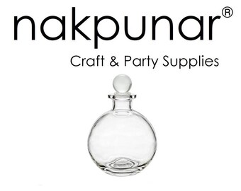 Glass Ball Bottle with Glass Bottle Stopper 8.5 oz for Wedding Favors, Liquors, Mouthwash, Oil and Vinegars, Witch Spell Potions