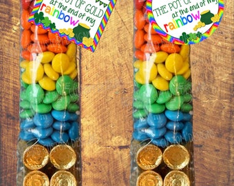 St. Patrick's Day You're the Pot of Gold at the End of my Rainbow Favor Printable(St. Pattys Day Party,Instant Download,Gold,Rainbow,School)