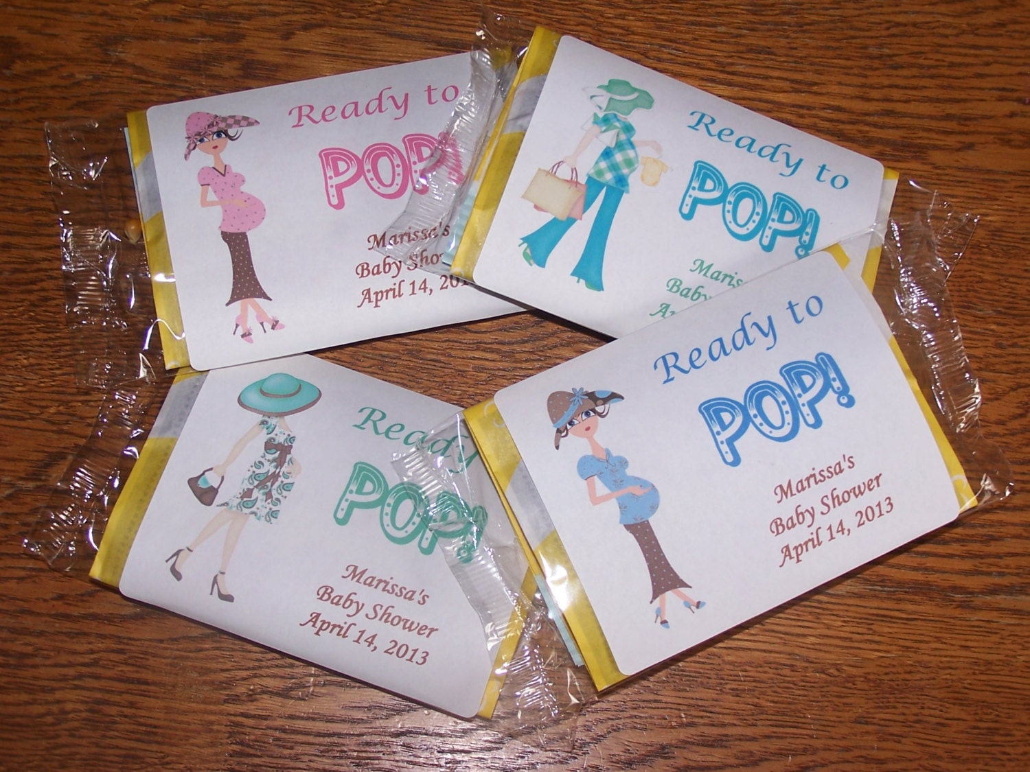 30 Personalized POPCORN Baby Shower Favor Labels