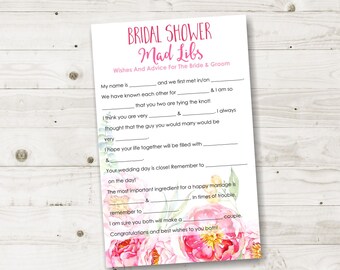Bridal shower mad libs | Etsy
