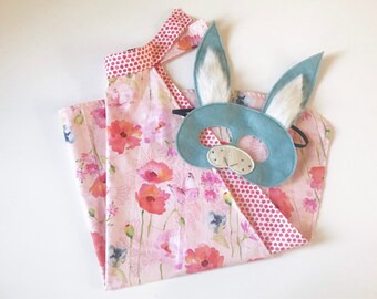 Floral spring cape with bunny mask