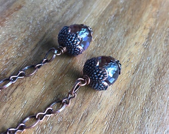 Sparkly vintage glass drop earrings