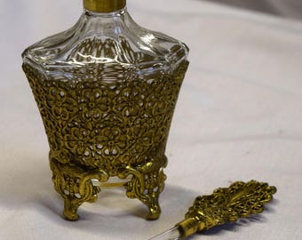 Vintage Perfume Bottle with Screw Top and Pull Out Dauber