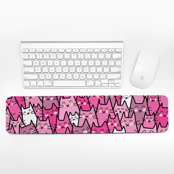 Cat Keyboard Wrist Rest Pad, Cute Wrist Keyboard Pad, Cats Wrist Pad for Keyboard Rest, Pink Desk Decor Office Desk Accessories for Women
