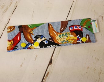 Large Needle Cozy/DPN Holder - Cowboy Boots - project holder 9"x2.75" - (Hold up to 8" Needles) NCLG0010
