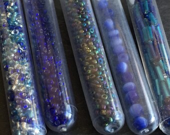 set of 5 tubes of beads