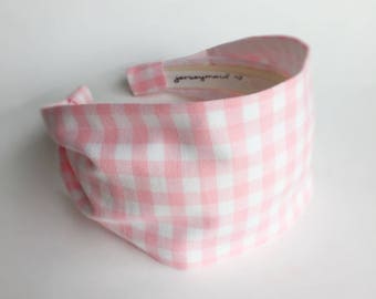 Headbands for women Gingham headband baby pink gingham headband adult hairband hair accessories no slip stay on womens headband