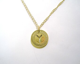 Coin necklace~Vintage NY subway token pendant