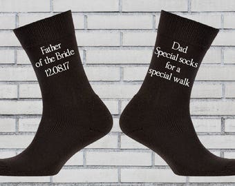 Father of the bride socks, Special socks for a special walk, Dad gift, Father of the bride gift, Personalised socks, Wedding socks