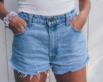 Vintage High Waisted Jean Frayed Shorts