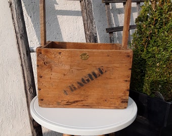 BASKET vintage wooden folk art solid