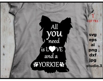 Download Yorkie silhouette | Etsy