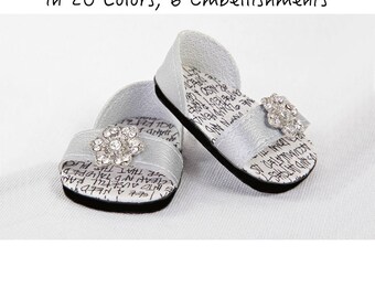 Handmade to fit like American Girl Doll Sandals, 18 Inch Doll Shoes - Modern SUMMER CHIC Sandals with Front Strap and Back Heel Enclosure