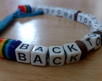 Light blue Beaded Back to School Project bracelet
