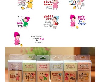 Cute Cartoon Little Girls DIY Crafts Wooden Rubber Stamp