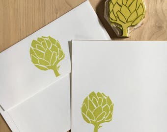 Artichoke flat note cards