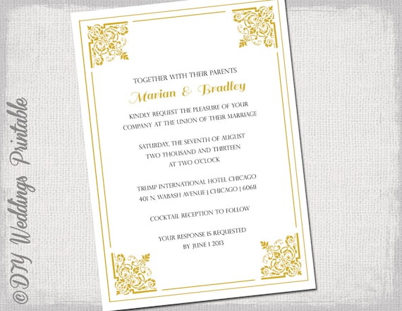 classic wedding invitation templates