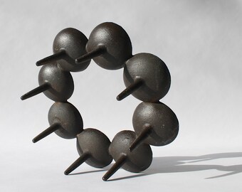 Dansk Circlet Candle Holder, Bjorn Rajalin Design, Scandinavian Modern, Cast Iron Candle Holder, Vintage Dansk Candle Holder, Danish Modern