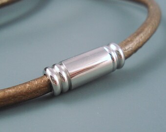 Magnetic 4MM Stainless Steel Clasp for Leather or Cord, 4MM End Cap (SC4-01)