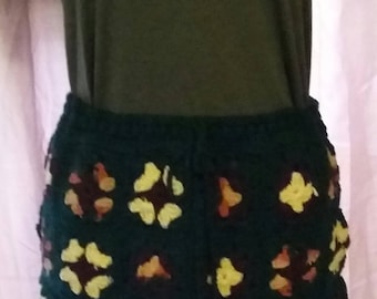 Vintage 1960s style granny square crochet skirt