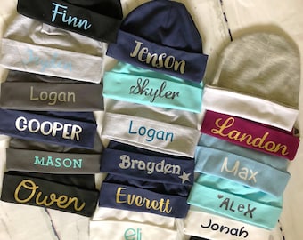 Personalized Baby boy Beanies/baby boy custom hospital beanie/baby boy custom hats/baby boy custom gifts/newborn boy hat