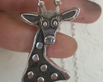 Giraffe Necklace Silver Sterling Giraffe Jewelry April The Giraffe Zoo