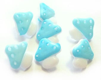 Lot 6 button mushroom turquoise newborn baby child