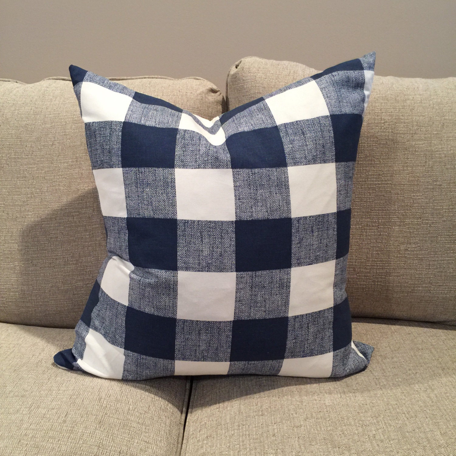 Navy Buffalo check pillow cover Navy Gingham navy plaid
