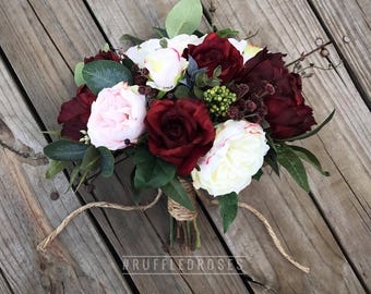 Boho Bouquet, Burgundy Blush Bouquet, Bridal Bouquet, Wedding Bouquet, Wine Bouquet