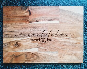Personalised Wedding Cutting Board, Custom Chopping Board, Personalised Gift, Acacia Wood Cutting Board, Housewarming Gift, Wedding Gift
