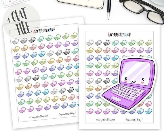 printable laptop stickers computer planner stickers